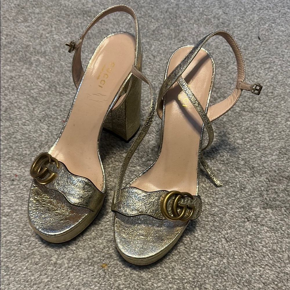 Gucci Women's Gold Sandal Heels
